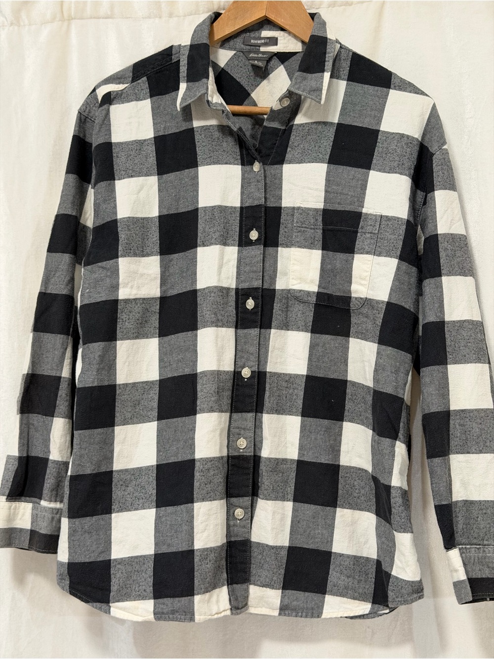 Eddie Bouer White Check Flannel Shirt - Picture 2 of 3